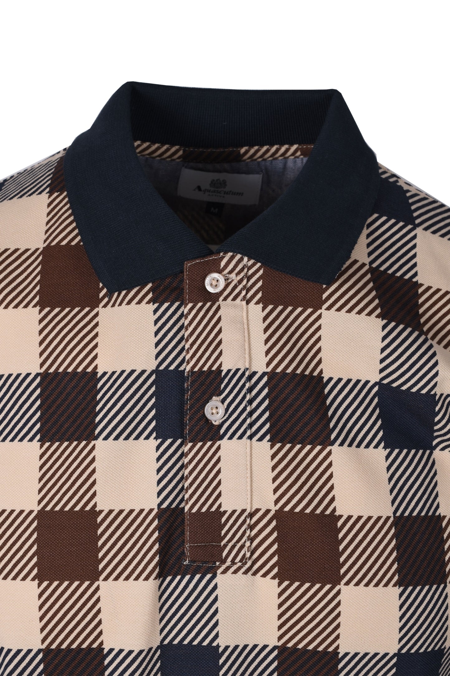 Polo a quadri macro Aquascutum blu navy