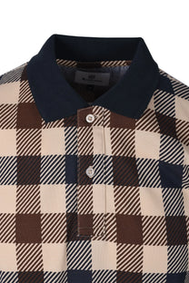 Aquascutum Macro Check Polo Shirt Navy Aquascutum