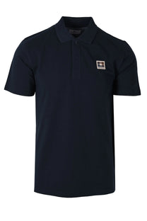 Aquascutum Check Patch Polo Shirt Navy Aquascutum
