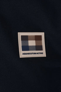 Aquascutum Check Patch Polo Shirt Navy Aquascutum