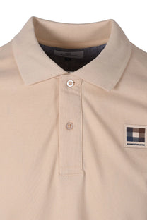 Aquascutum Check Patch Polo Shirt Beige Aquascutum