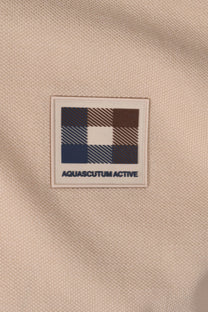 Aquascutum Check Patch Polo Shirt Beige Aquascutum