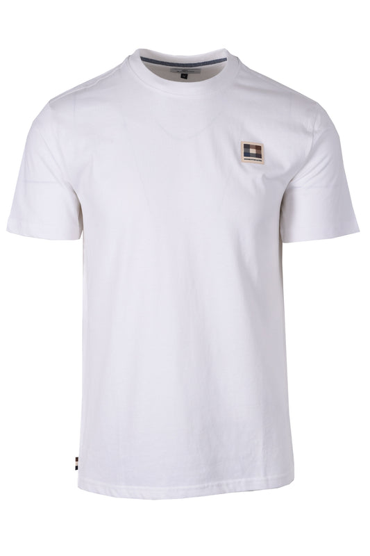 Aquascutum Club Check Patch T-shirt White