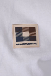Aquascutum Club Check Patch T-shirt White Aquascutum