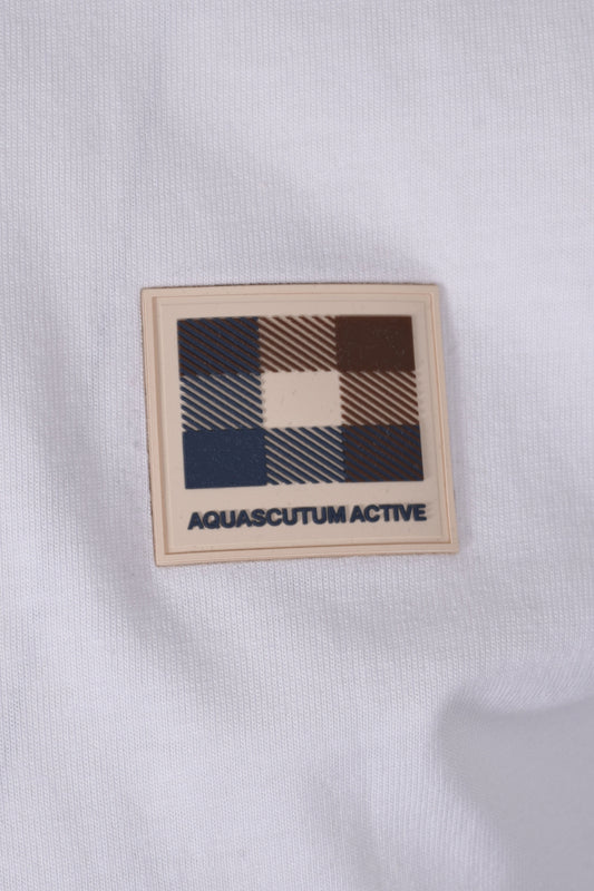Aquascutum Club Check Patch T-shirt White