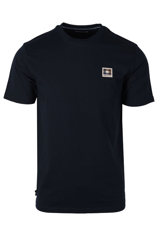 Aquascutum Club Check Patch T-shirt Navy