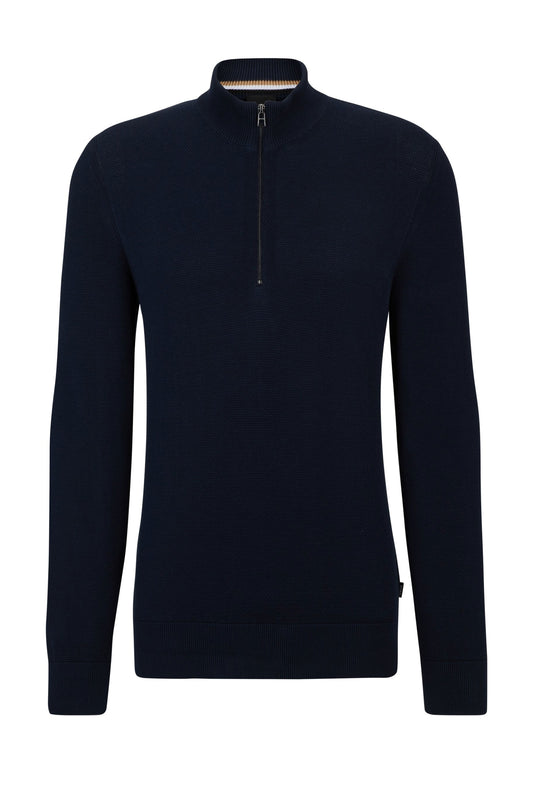 Boss Ebrando P Half Zip Maglieria Blu Scuro