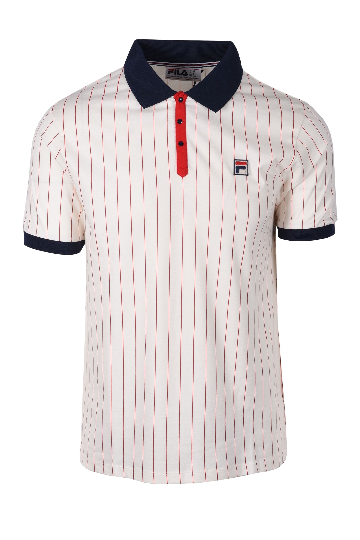Fila Vintage Classic Vintage Striped Polo Shirt Gardenia/Fila Navy/Fila Red Fila Vintage Michael Stewart Menswear  Polo Shirts