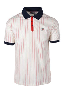 Fila Vintage Classic Vintage Striped Polo Shirt Gardenia/Fila Navy/Fila Red Fila Vintage Michael Stewart Menswear  Polo Shirts