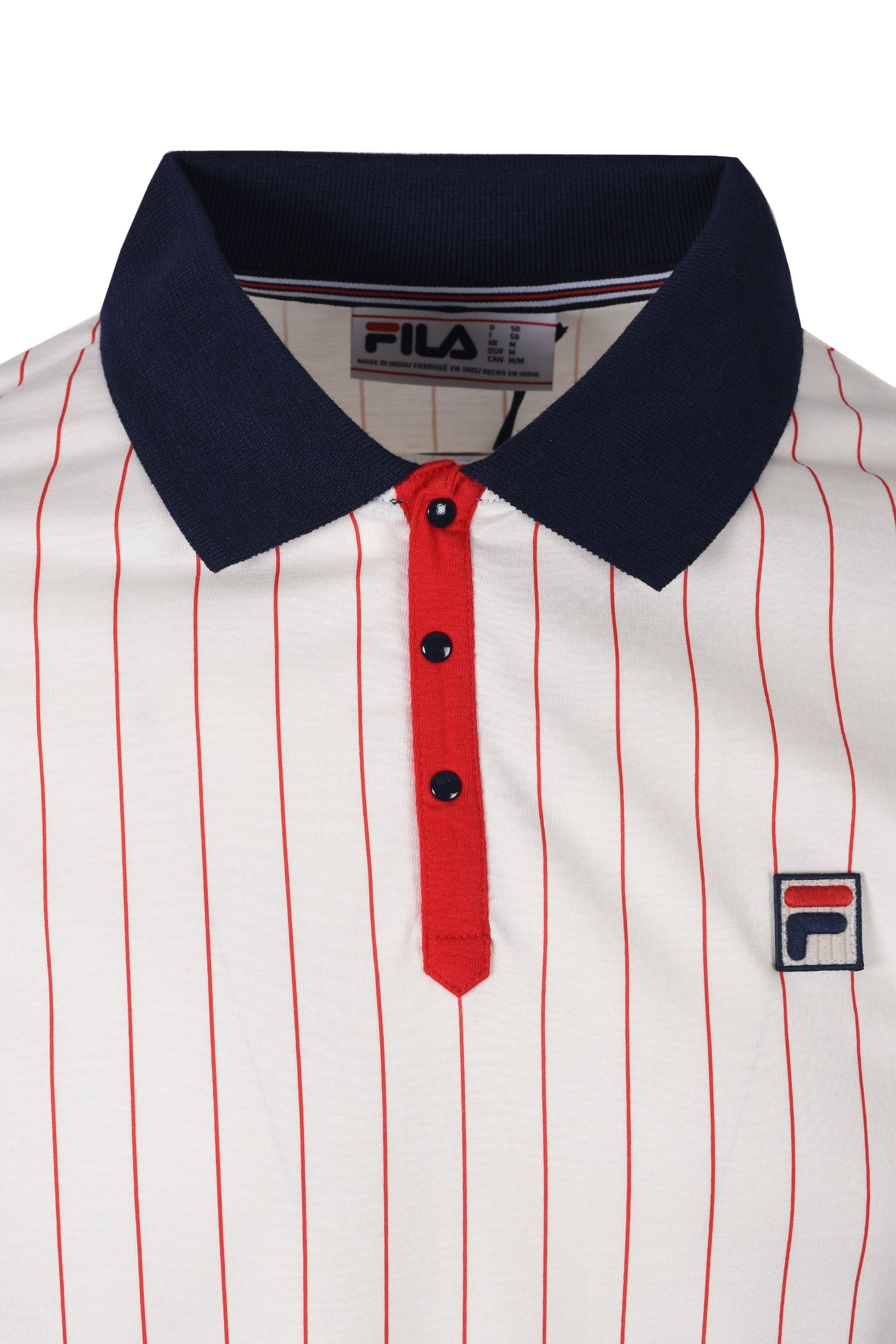 Fila Vintage Classic Vintage Striped Polo Shirt Gardenia/Fila Navy/Fila Red Fila Vintage Michael Stewart Menswear  Polo Shirts