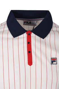 Fila Vintage Classic Vintage Striped Polo Shirt Gardenia/Fila Navy/Fila Red Fila Vintage Michael Stewart Menswear  Polo Shirts