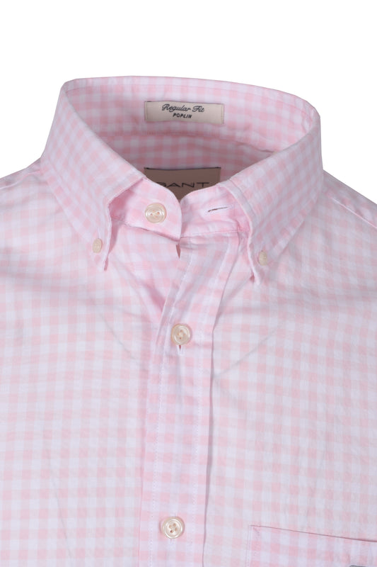 Gant Reg Poplin Gingham Shirt Light Pink