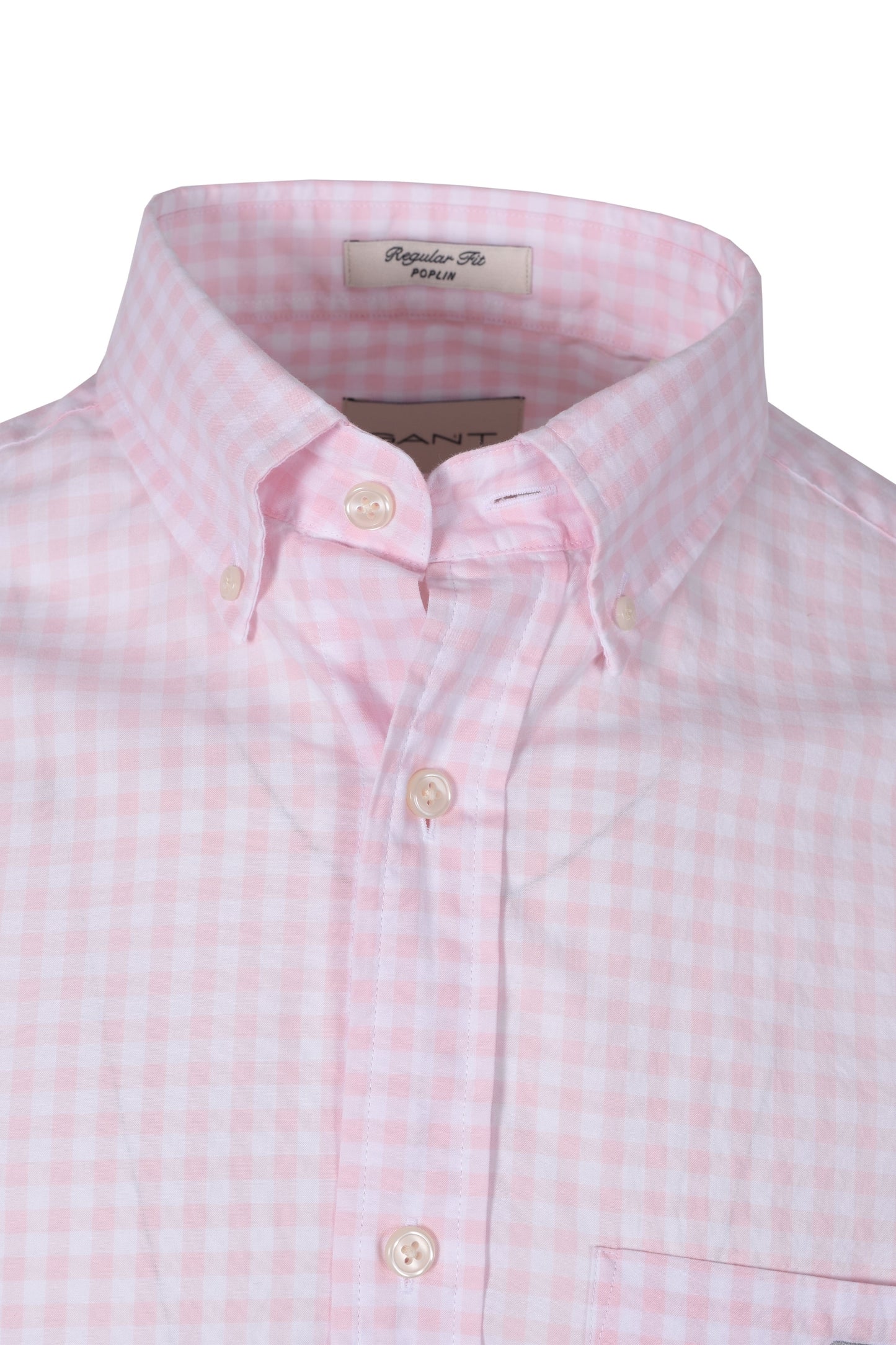 Camicia Gant Reg Popeline Gingham Rosa Chiaro