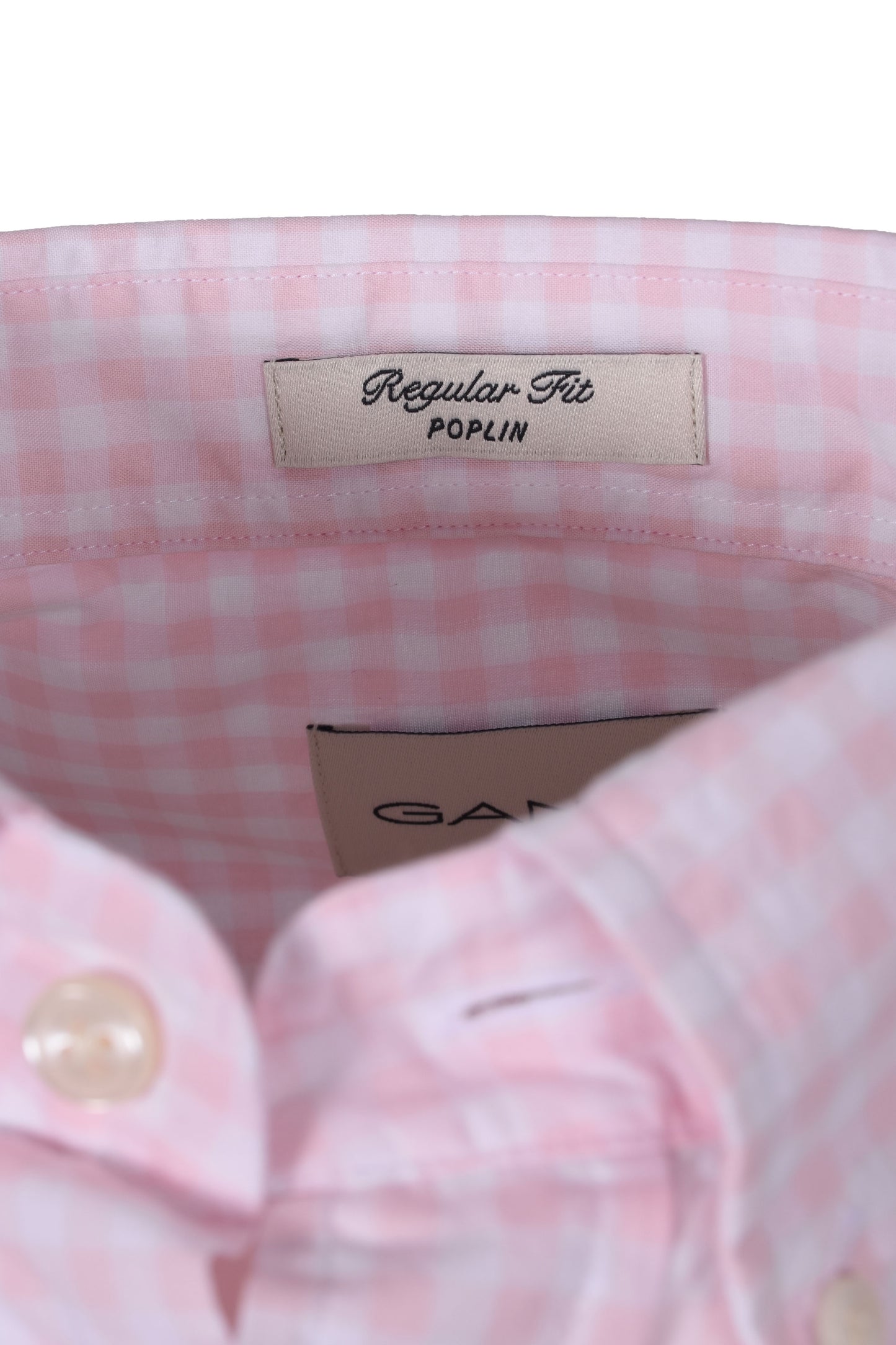 Camicia Gant Reg Popeline Gingham Rosa Chiaro