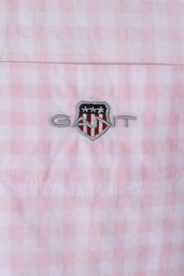 Gant Reg Poplin Gingham Shirt Light Pink Gant