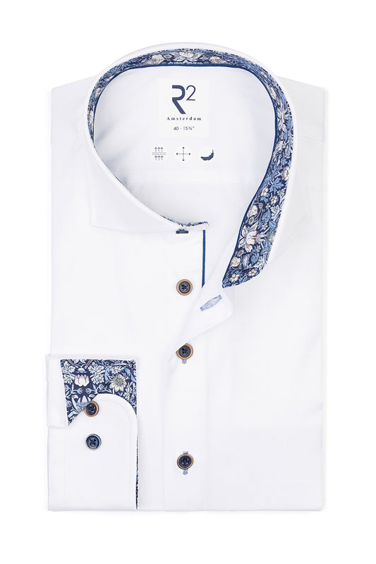 Camicia con colletto tagliato R2 Liberty Print bianca