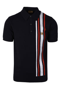Gabicci Vintage Soda Knitted Polo Shirt Navy Gabicci Vintage Michael Stewart Menswear  Knitwear