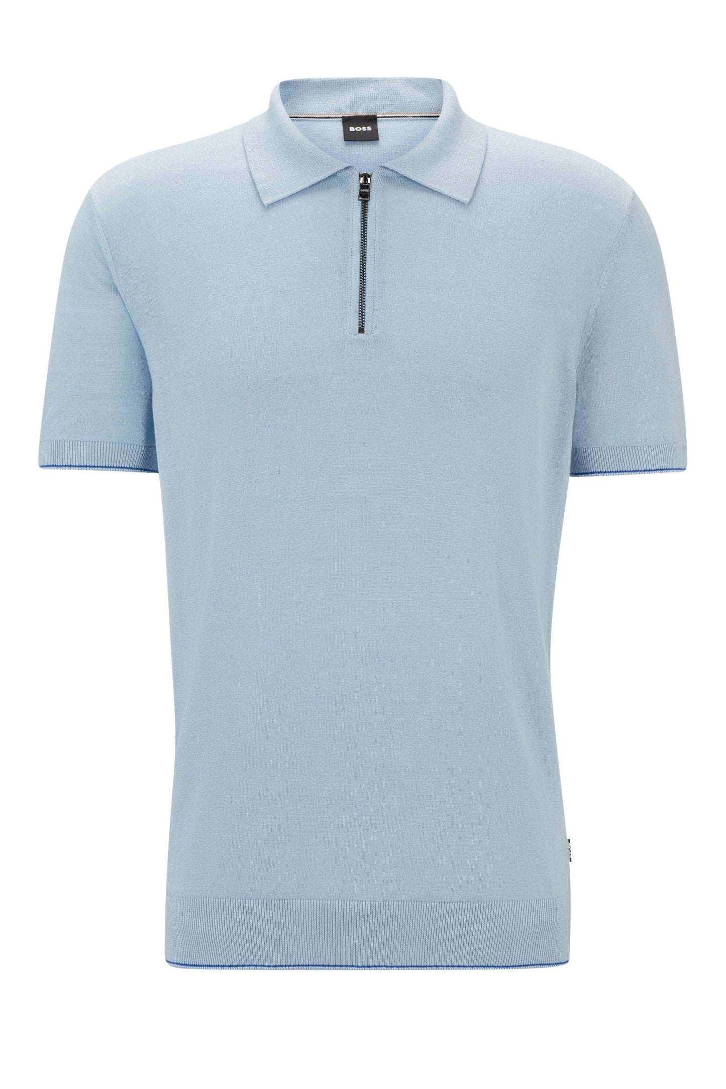 Polo à manches courtes et demi-zip Boss Trieste bleu pastel clair