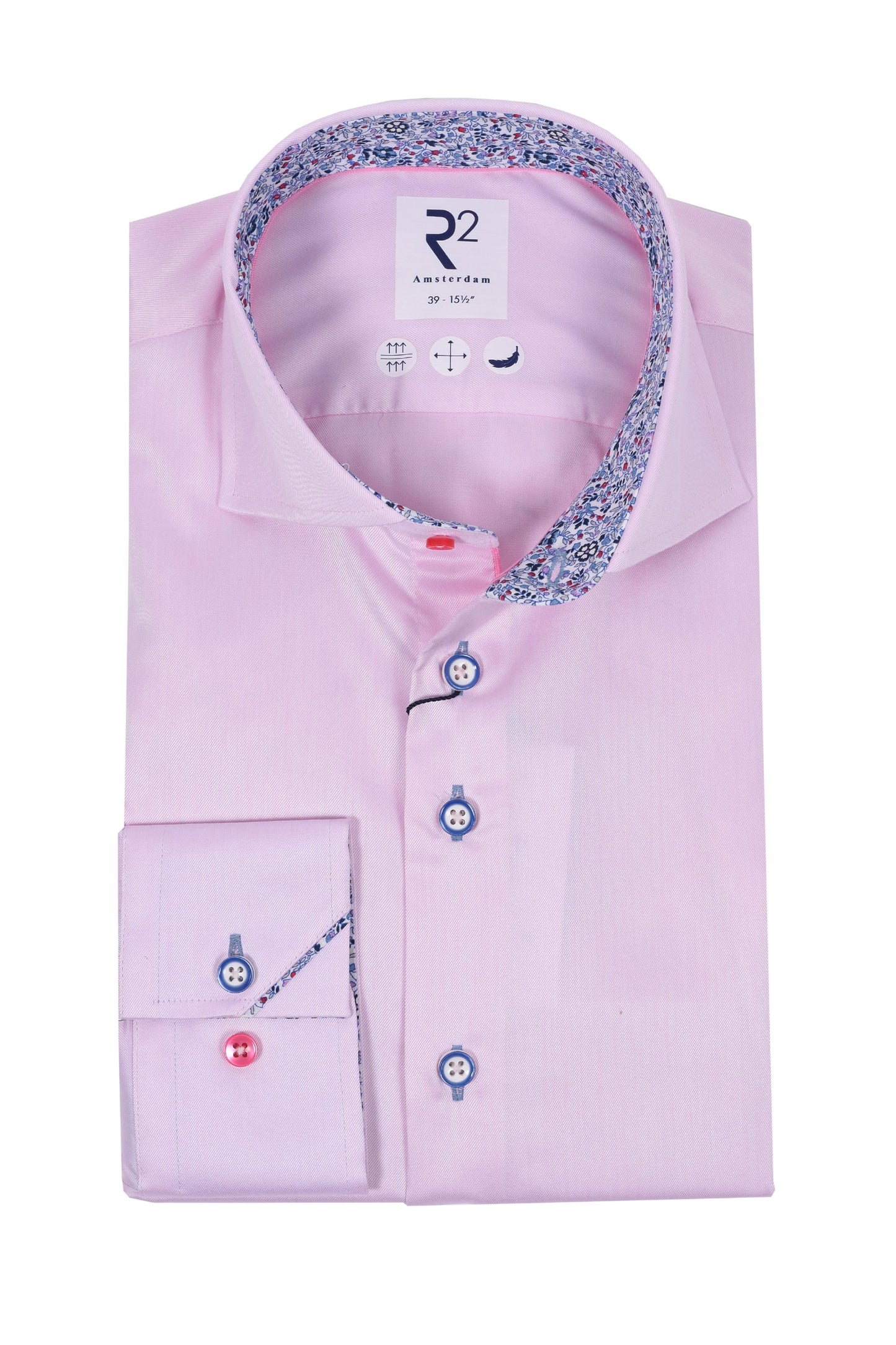 R2 Colletto tagliato con stampa Liberty rosa