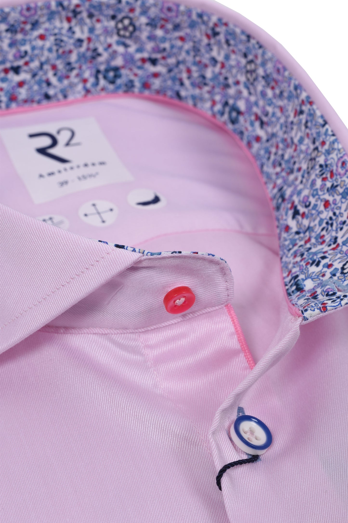 R2 Colletto tagliato con stampa Liberty rosa
