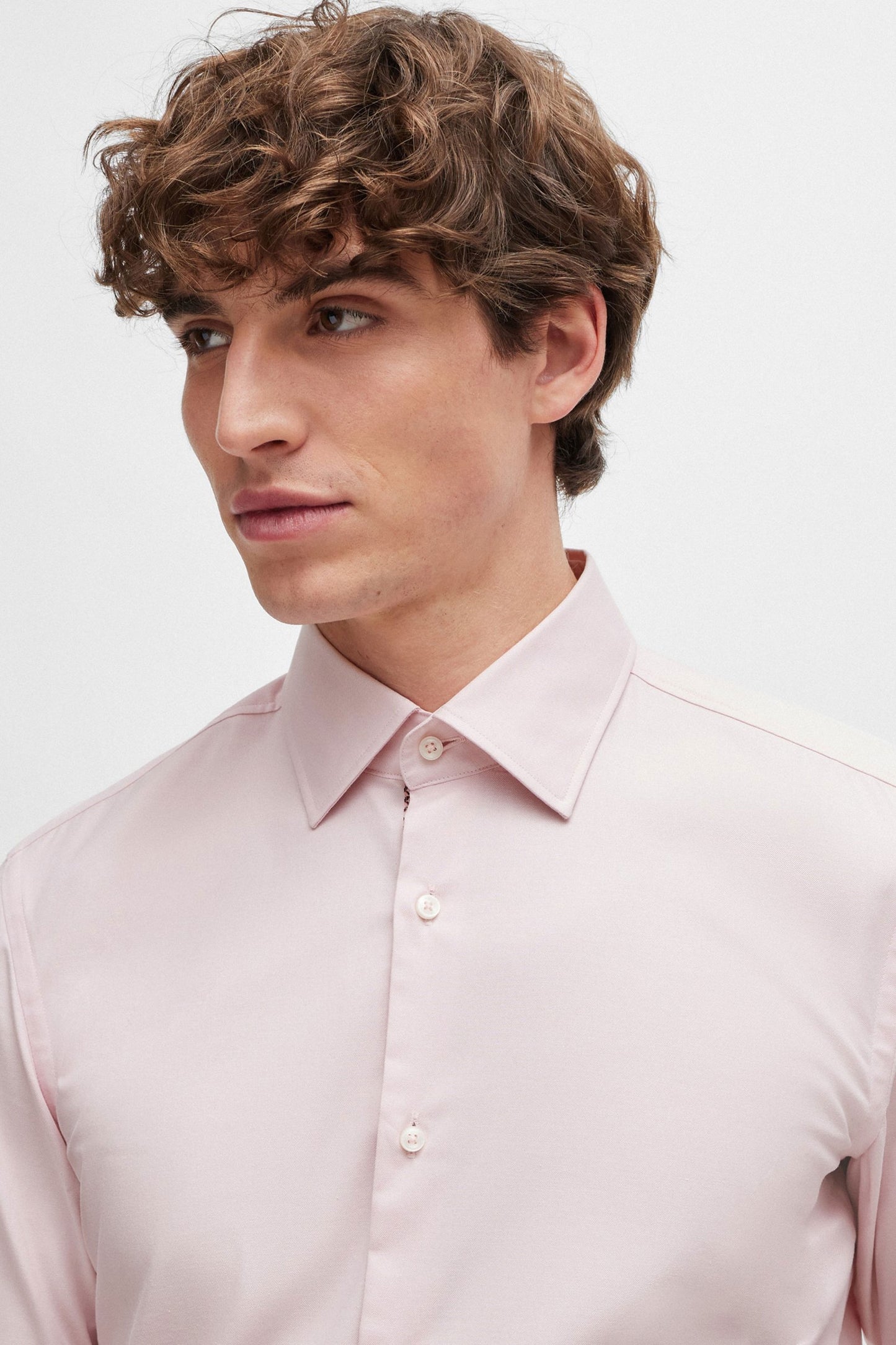 Boss H-hank-kent-c6-242 Camicia a maniche lunghe rosa pastello chiaro