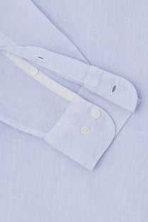 Hackett Linen Long Sleeved Shirt Sky Blue Hackett