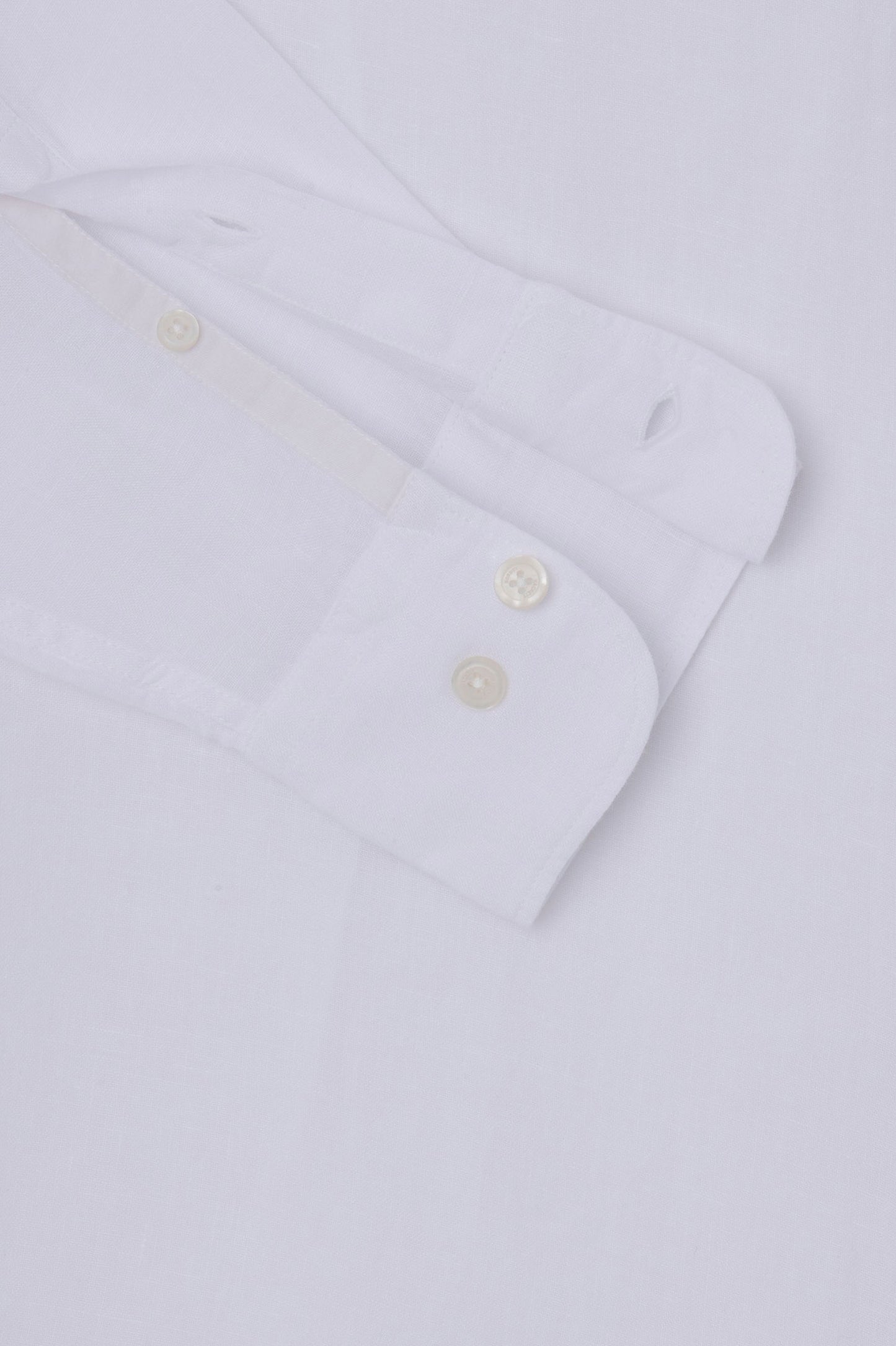 Hackett Linen Long Sleeved Shirt White