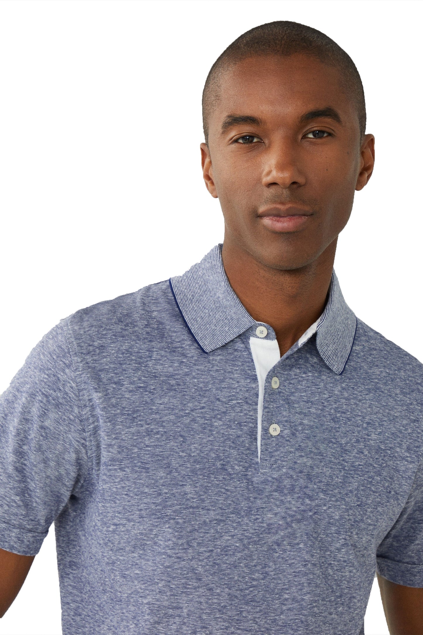Polo Hackett in cotone e lino Filafil blu