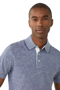 Hackett Cotton Linen Filafil Polo Shirt Blue Hackett