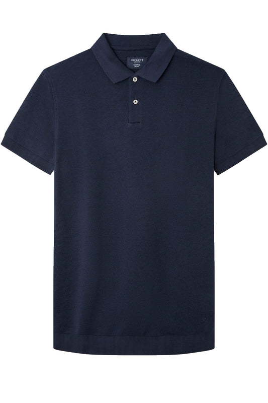 Hackett Stop Start Knit Polo Shirt Navy