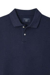 Hackett Stop Start Knit Polo Shirt Navy Hackett