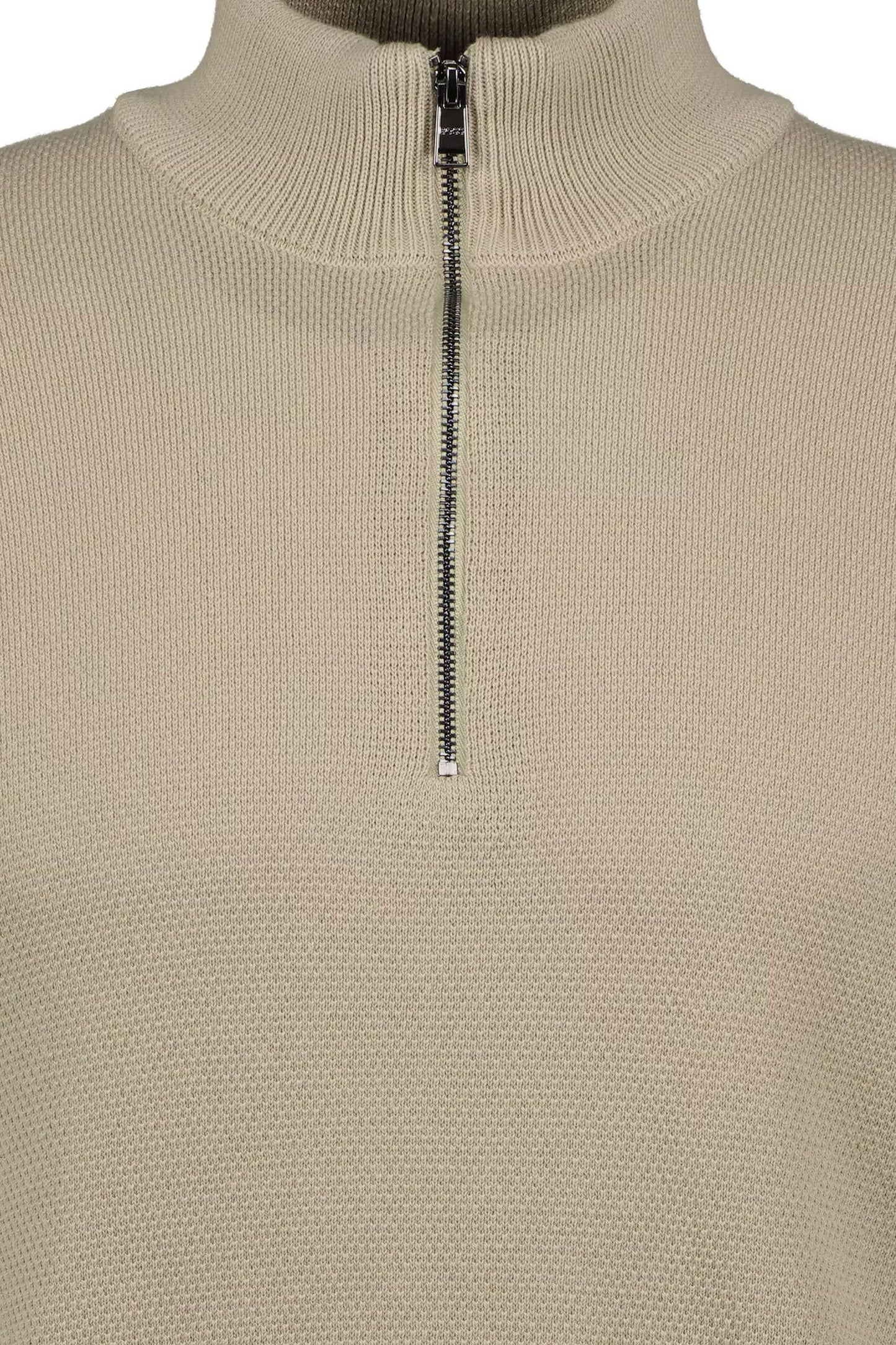 Boss Ebrando Half Zip Maglieria Beige Scuro