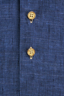 R2 Long Sleeved Linen Shirt Cobalt R2