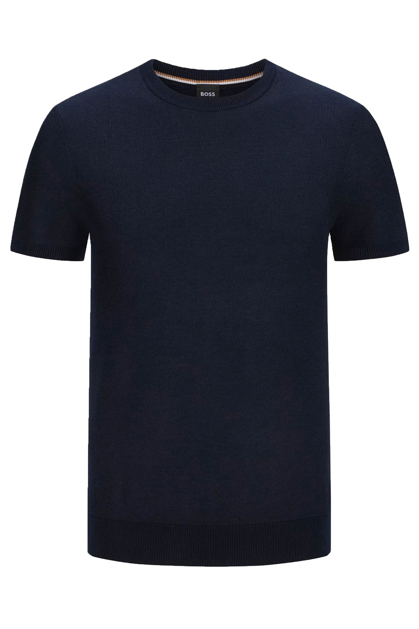 Boss Tantino Short Sleeved Crew Neck Knitwear Dark Blue