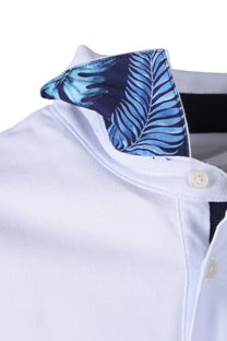 Hackett Swim Trim Palm Polo Shirt White Hackett