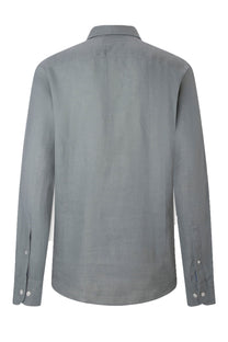 Hackett Long Sleeved Linen Shirt Green Hackett