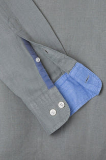 Hackett Long Sleeved Linen Shirt Green Hackett