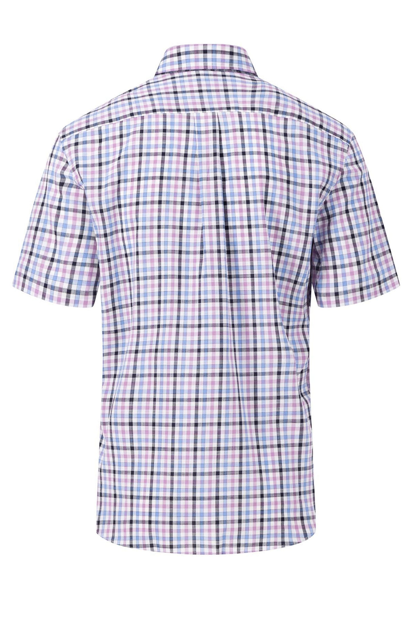 Camicia a quadri a maniche corte Fynch-hatton color lavanda polveroso