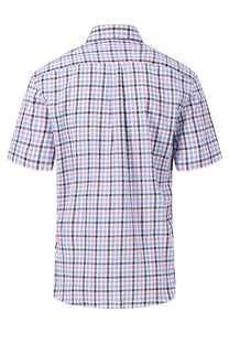 Fynch-hatton Short Sleeve Check Shirt Dusty Lavender Fynch-Hatton
