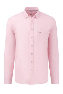 Fynch-Hatton Long Sleeved Oxford Button Down Collar Shirt Pink Fynch-Hatton
