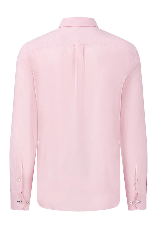 Fynch-Hatton Long Sleeved Oxford Button Down Collar Shirt Pink