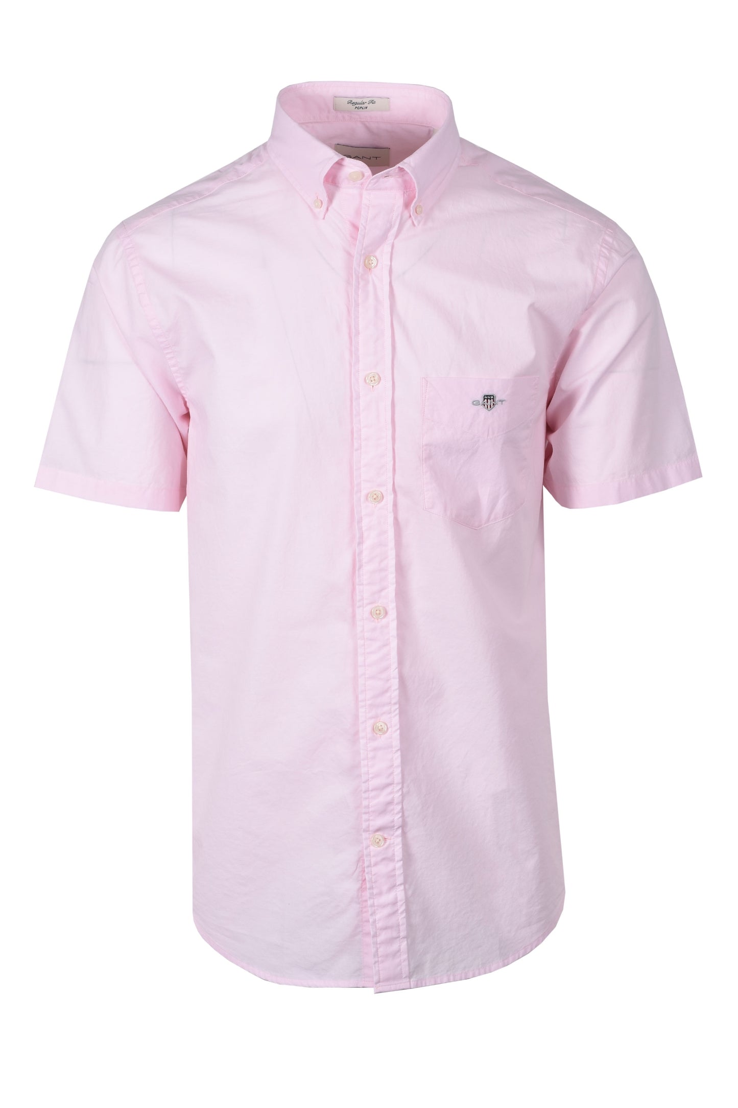 Camicia a maniche corte in popeline Gant Reg rosa chiaro