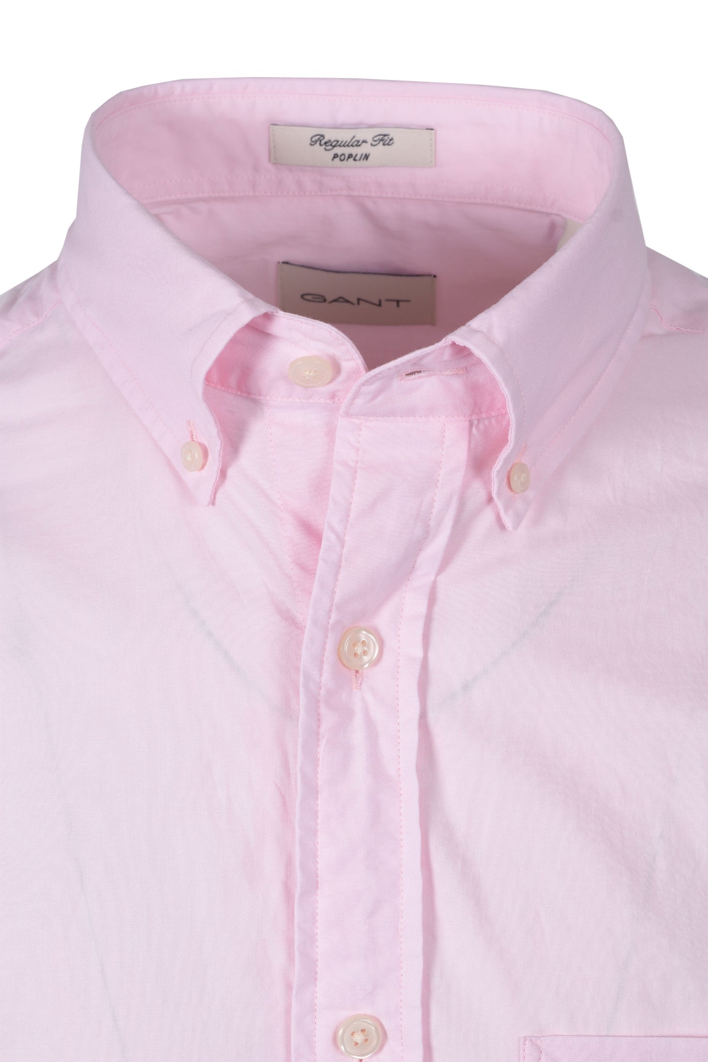 Camicia a maniche corte in popeline Gant Reg rosa chiaro