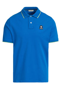 Sandbanks Badge Logo Tipped Sleeve Polo Shirt Nautical Blue Sandbanks
