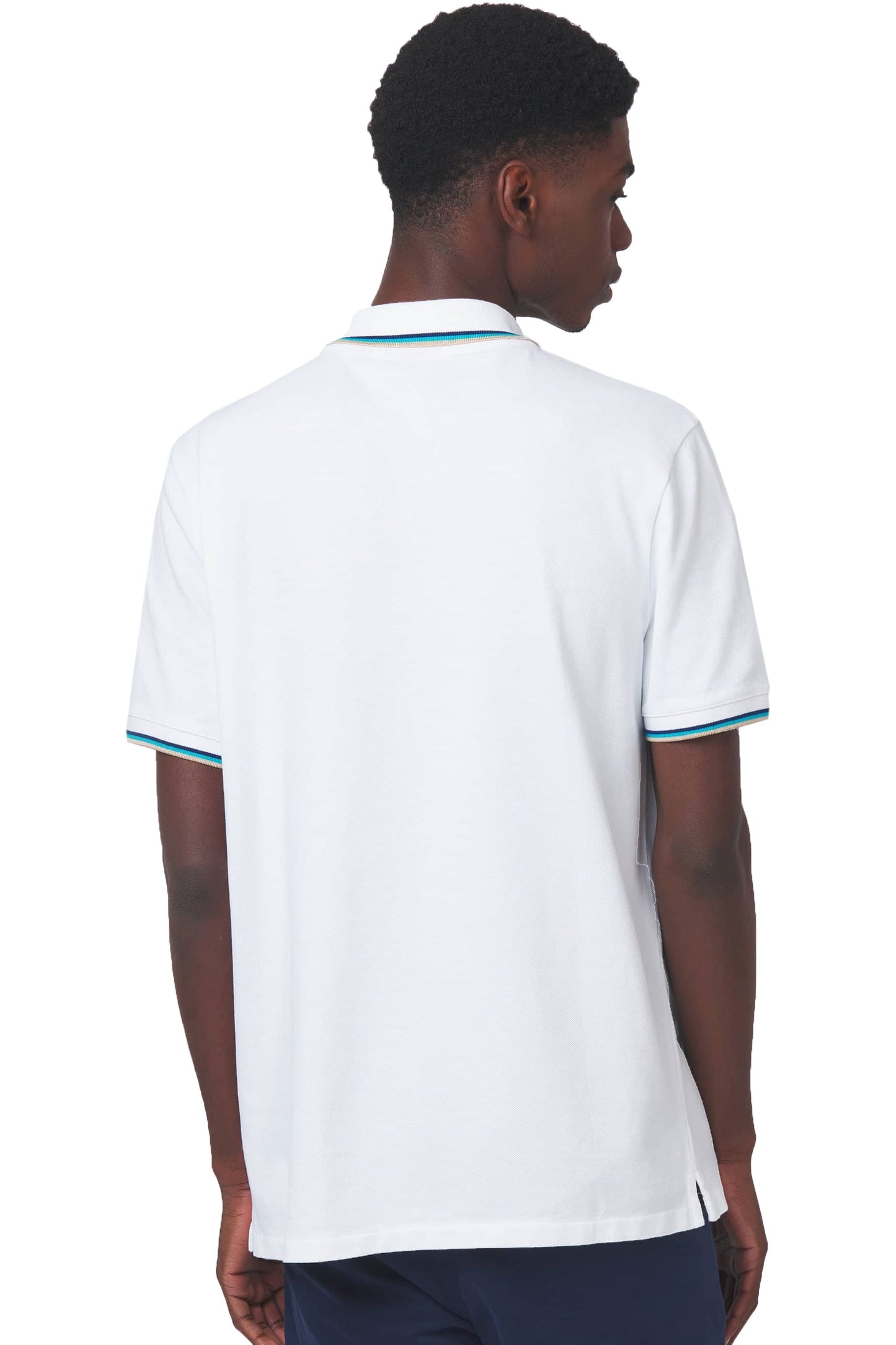 Polo con manica a punta e logo distintivo Sandbanks, bianca