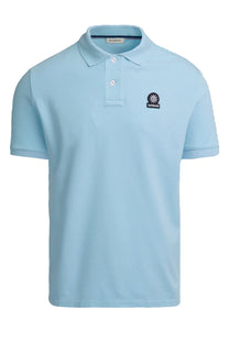 Sandbanks Badge Logo Polo Shirt Crystal Blue Sandbanks