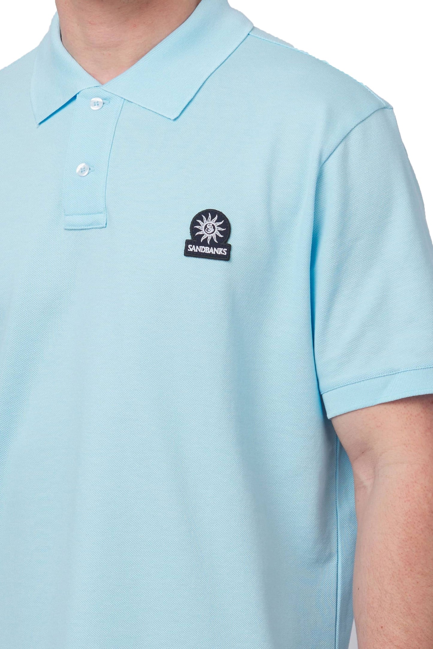 Sandbanks Badge Logo Polo Shirt Crystal Blue
