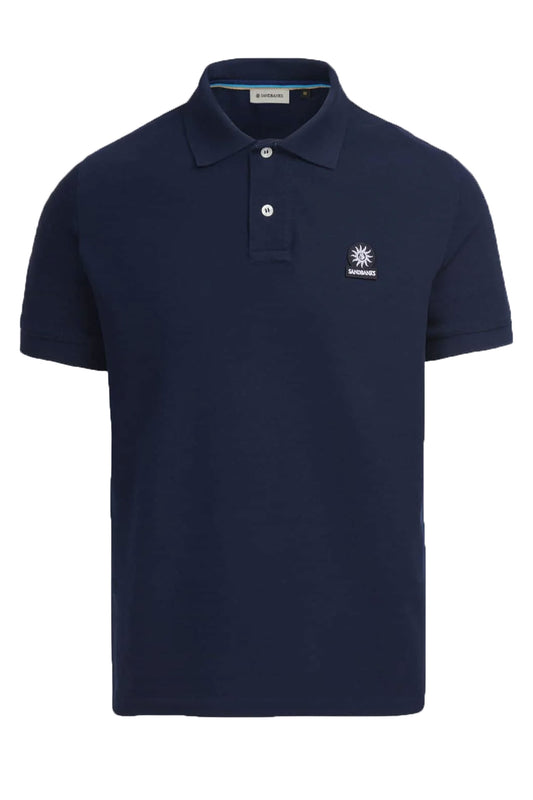 Polo bleu marine avec logo et badge Sandbanks