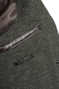 Hackett Ptooth Knit Cc Jacket Green Hackett