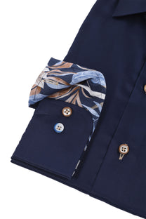 R2 Cut Away Long Sleeved Shirt Navy R2